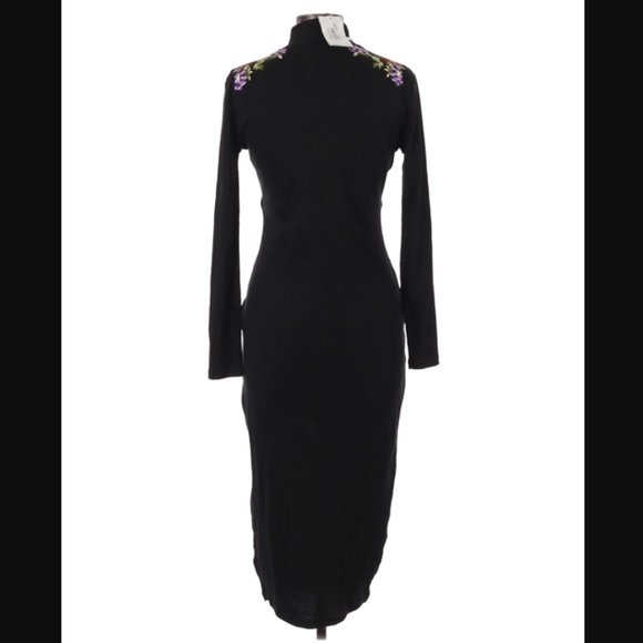 ASOS Design Curve Embroidered Rib Midi Bodycon - Picture 6 of 11